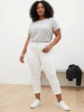 Torrid White Boyfriend Straight Jeans